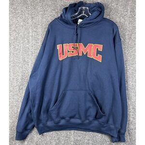 USMC Hoodie Navy Blue Sweatshirt Black United States Marine Corps